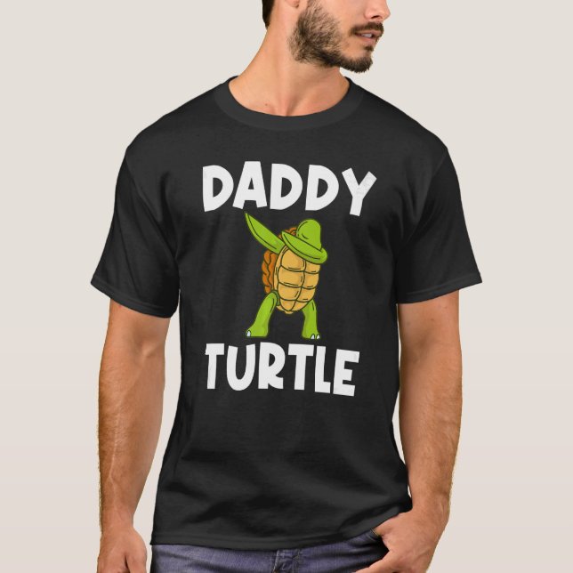 Cool Turtle For Men Dad Dabbing Sea Tortoise Shell T-Shirt (Front)