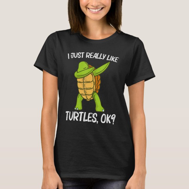 Cool Turtle For Men Women Dabbing Sea Tortoise She T-Shirt (Front)