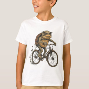 Cool Turtle on a Bicycle - Quirky Art Design T-Shirt