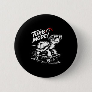 Cool Turtle On Skateboard Funny Turbo Vintage Gift 6 Cm Round Badge