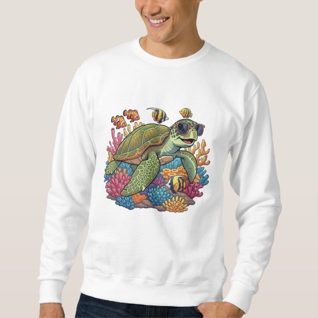 Cool Turtle on the Reef Sweatshirt (Front)