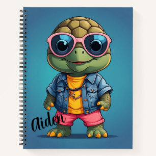 Cool Turtle Personalised  Notebook