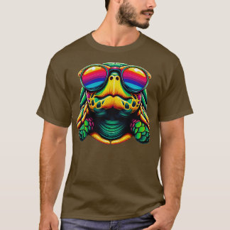 Cool Turtle with Sunglasses Design for Kids and Te T-Shirt