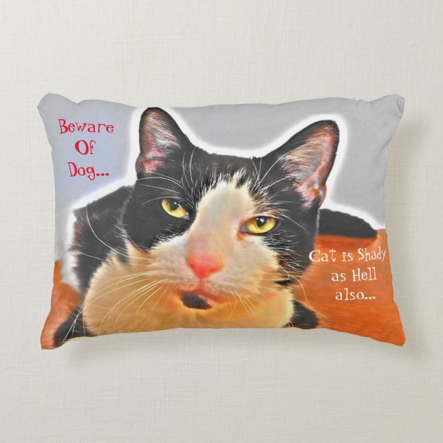 Cool Tuxedo Cat  Decorative Cushion (Front)