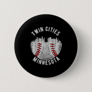 Cool Twin Cities Minnesota Mn Baseball Skyline St  6 Cm Round Badge