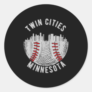 Cool Twin Cities Minnesota Mn Baseball Skyline St  Classic Round Sticker