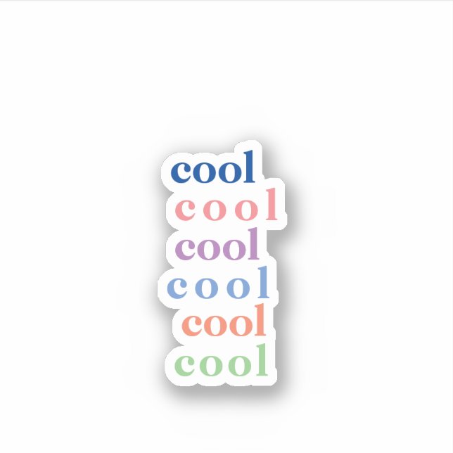 Cool typography for trendy chic sticker (Front)