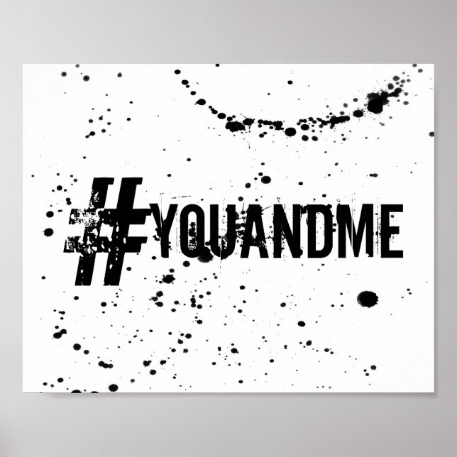 cool typography hashtag poster wall art (Front)