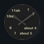 Cool Uber Geek Hipster Black One-ish Clock 2<br><div class="desc">Cool Uber Geek Hipster Black One-ish Clock 2 - designed by CricketDiane Art and Design 2013</div>