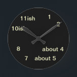 Cool Uber Geek Hipster Black One-ish Clock 2<br><div class="desc">Cool Uber Geek Hipster Black One-ish Clock 2 - designed by CricketDiane Art and Design 2013</div>