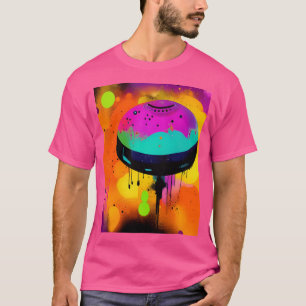 Cool Ufo Art. Colourful Vibrant Alien Art. T-Shirt