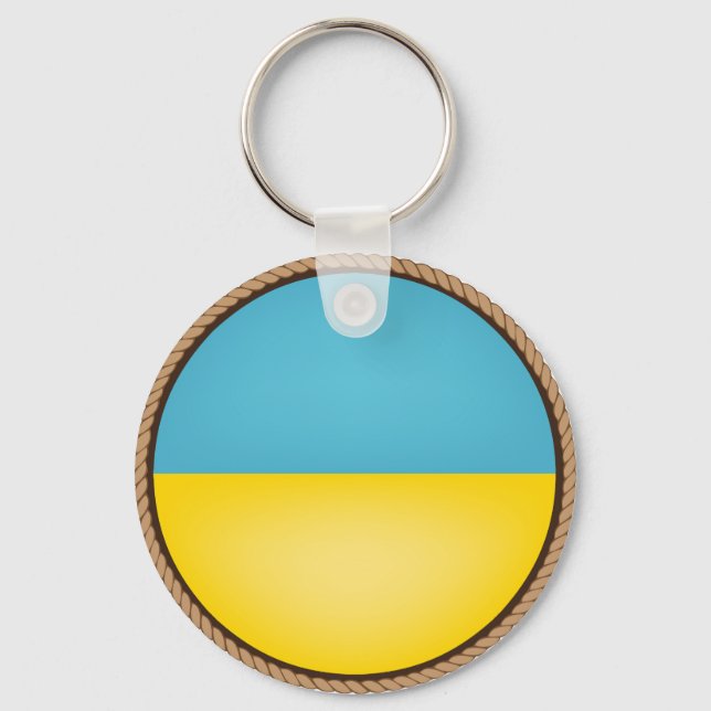 Cool Ukraine Flag Seal Key Ring (Front)