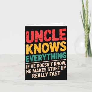 Cool Uncle Design For Uncle Men From Nephew Niece  Card