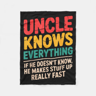 Cool Uncle Design For Uncle Men From Nephew Niece  Fleece Blanket
