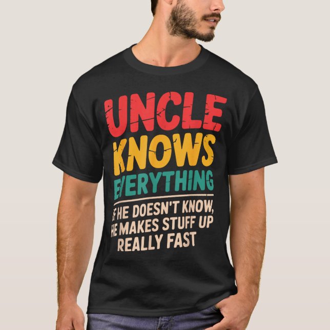 Cool Uncle Design For Uncle Men From Nephew Niece  T-Shirt (Front)