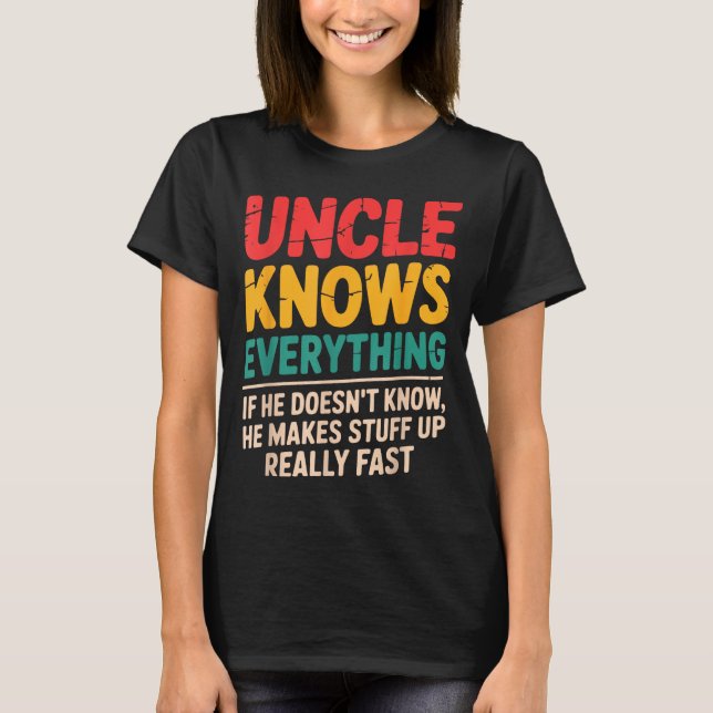 Cool Uncle Design For Uncle Men From Nephew Niece  T-Shirt (Front)