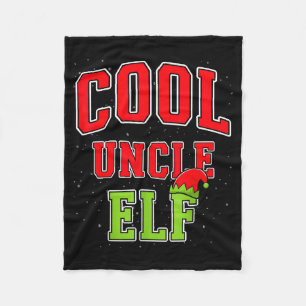 Cool Uncle Elf Christmas Family Matching Group Xma Fleece Blanket