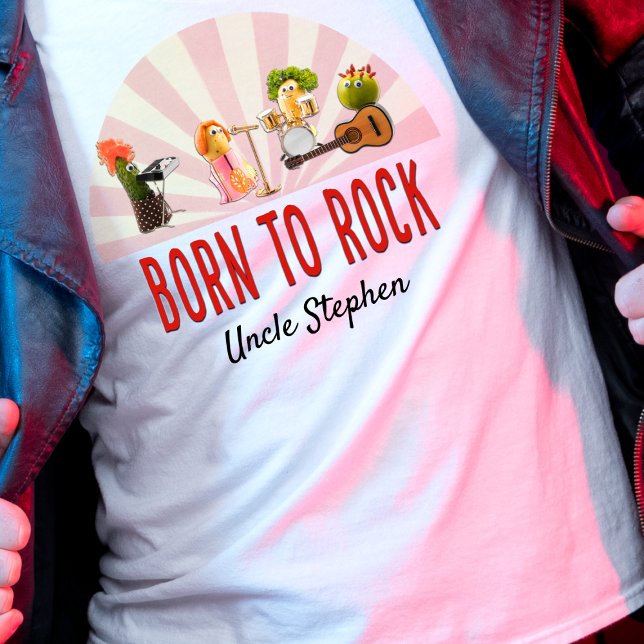 Cool Uncle Gift – Born to Rock Fun Veggie T-Shirt (Creator Uploaded)