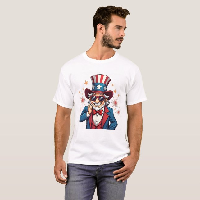 Cool Uncle Sam USA T-shirt (Front Full)