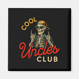 Cool Uncles Club Shirt Funny Skeleton Retro Uncle  Magnet