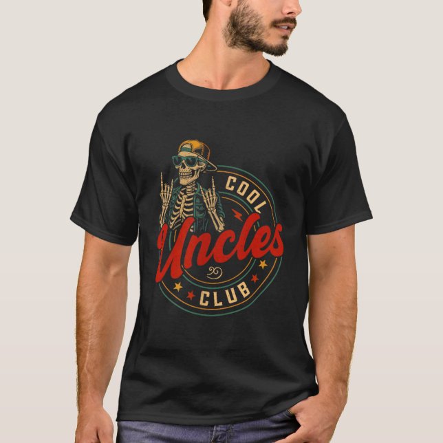 Cool Uncles Club Shirt Funny Skeleton Uncle Men Fa (Front)