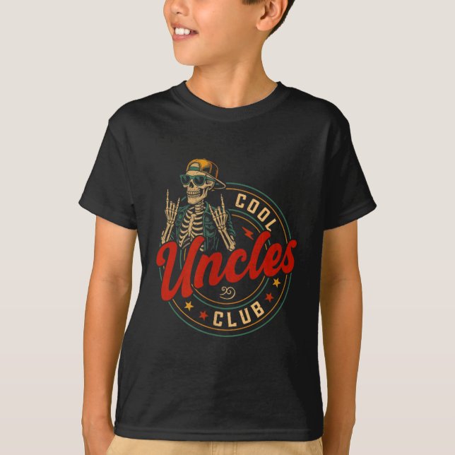 Cool Uncles Club Shirt Funny Skeleton Uncle Men Fa (Front)