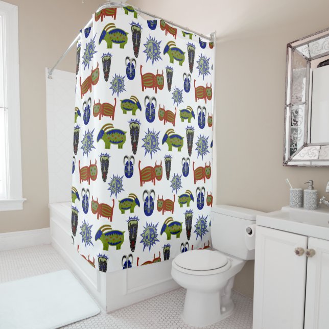 Cool Uneven Pattern Shower Curtain (In Situ)