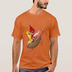 Cool Unicorn Hotdog Funny Horned Horse Food T-Shirt