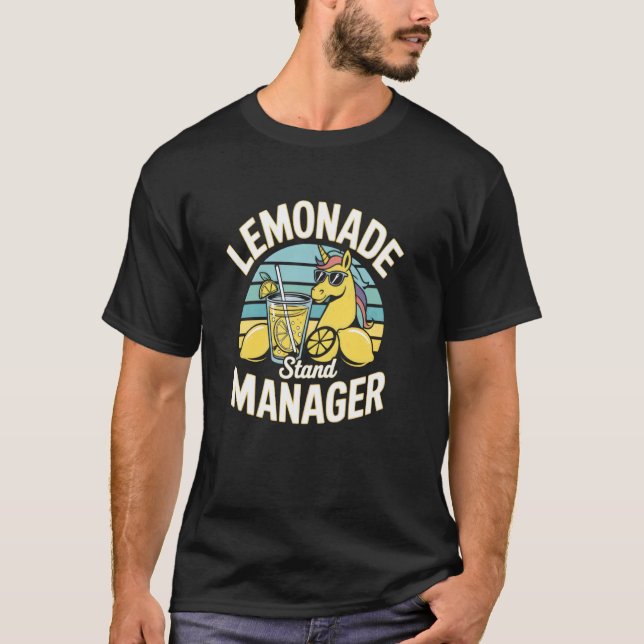 Cool Unicorn Lemonade Stand Manager T-Shirt (Front)