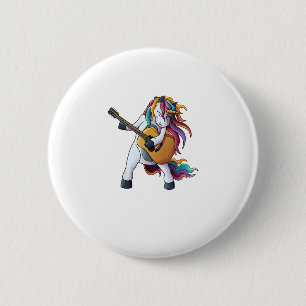 Cool Unicorn Playing Guitar _ Funny Animal Guitari 6 Cm Round Badge