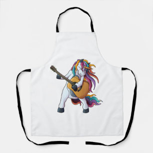 Cool Unicorn Playing Guitar _ Funny Animal Guitari Apron