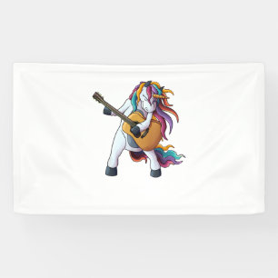 Cool Unicorn Playing Guitar _ Funny Animal Guitari Banner