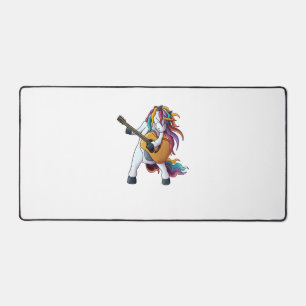 Cool Unicorn Playing Guitar _ Funny Animal Guitari Desk Mat