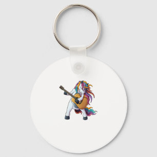 Cool Unicorn Playing Guitar _ Funny Animal Guitari Key Ring