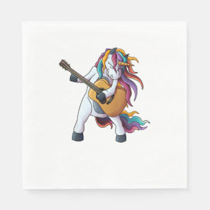 Cool Unicorn Playing Guitar _ Funny Animal Guitari Napkin