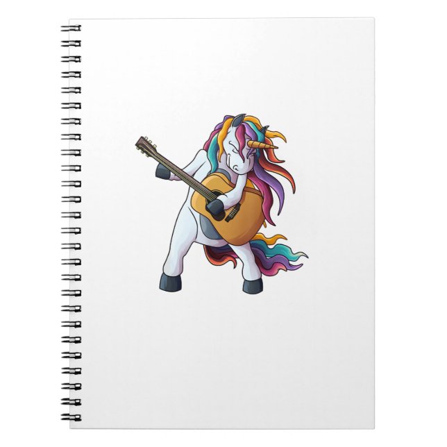 Cool Unicorn Playing Guitar _ Funny Animal Guitari Notebook (Front)