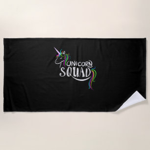 Cool Unicorn Squad _ Funny Magical Equestrian Team Beach Towel