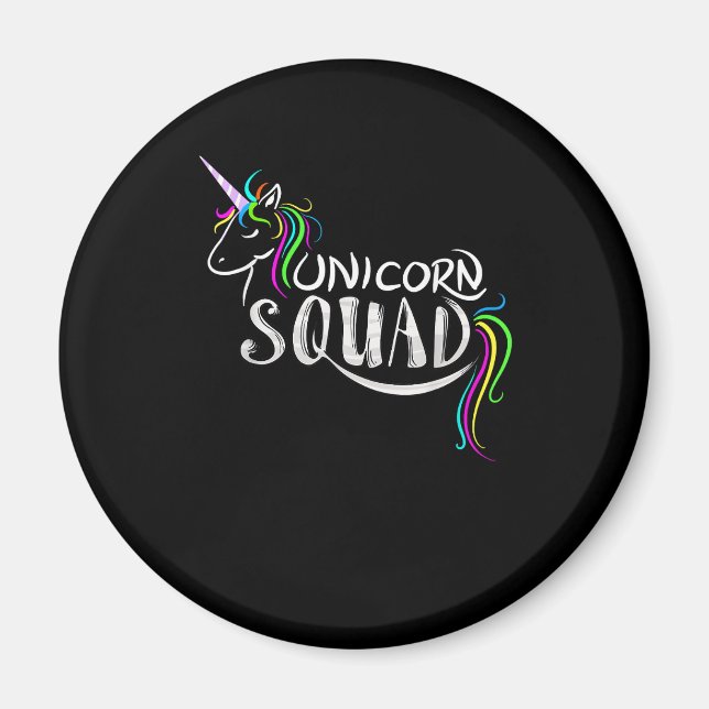 Cool Unicorn Squad _ Funny Magical Equestrian Team Magnet (Front)