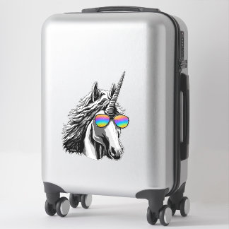 Cool unicorn with rainbow sunglasses