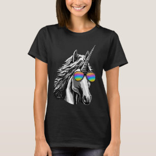 Cool unicorn with rainbow sunglasses T-Shirt