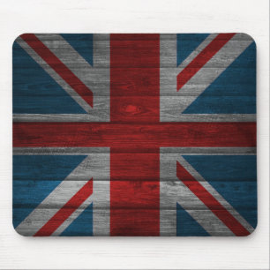 Cool union jack flag gadrk grunge wood effects mouse pad
