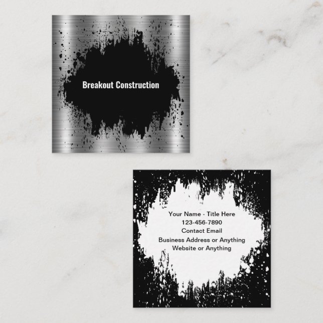 Cool Unique Construction Business Cards (Front/Back)