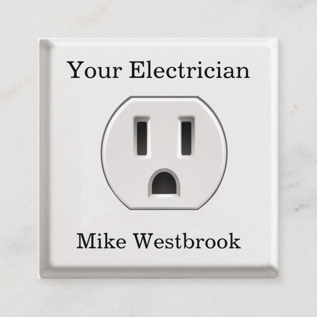 Cool Unique Electrician Business Card Design (Front)