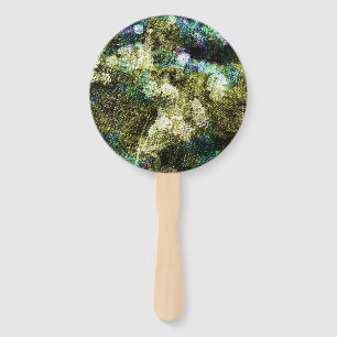 Cool, unique, trendy digital art of flower pattern hand fan
