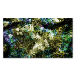 Cool, unique, trendy digital art of flower pattern magnetic business card