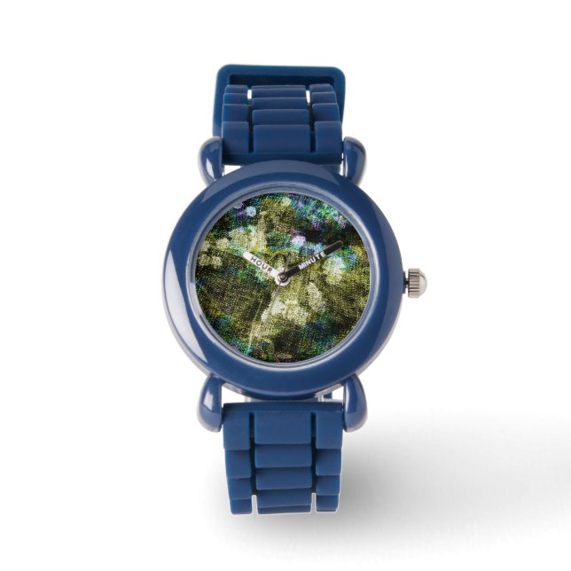 Cool, unique, trendy digital art of flower pattern watch (Front)