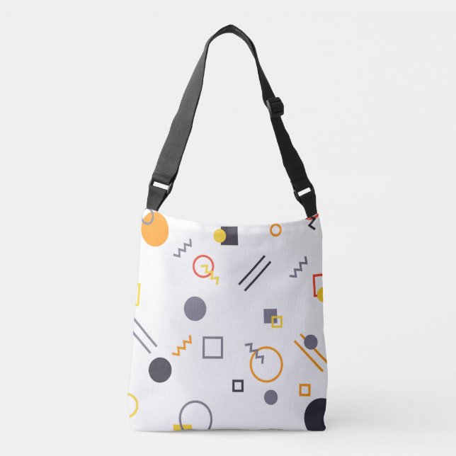 Cool, unique, trendy, urban abstract illustration crossbody bag (Front)