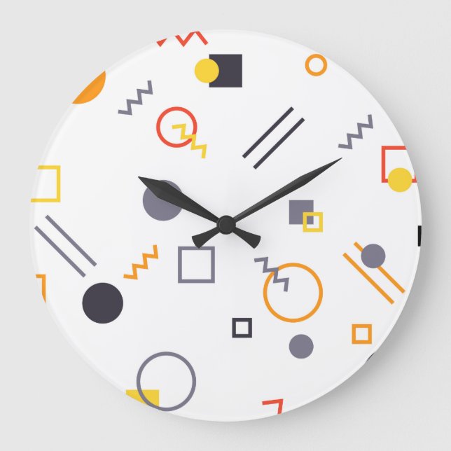 Cool, unique, trendy, urban abstract illustration large clock (Front)