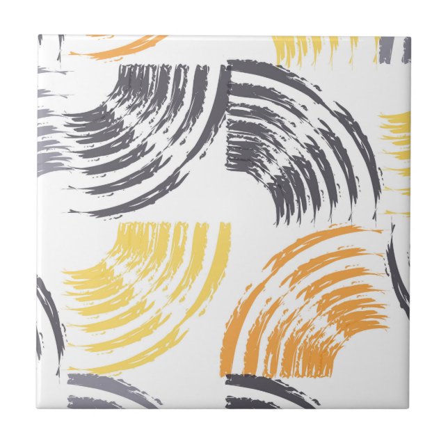 Cool, unique, trendy, urban colourful brush stroke tile (Front)