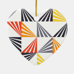 Cool, unique, trendy, urban, colourful triangles ceramic tree decoration